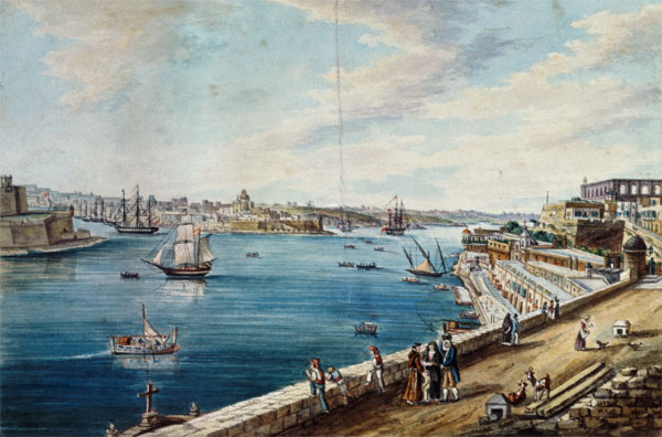 The Grand Harbour, Valletta, Malta a Charles Frederick de Brocktorff
