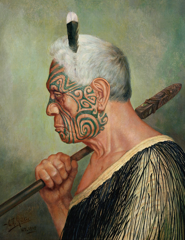 A Maori Warrior a Charles Frederick Goldie