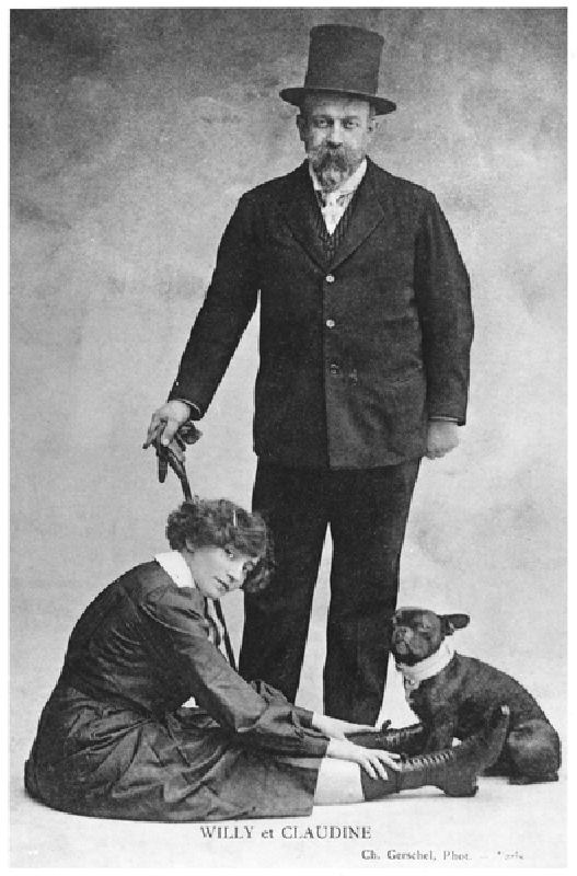 Postcard depicting Colette (1873-1954) and Willy (1859-1931) (b/w photo) a Charles Gerschel