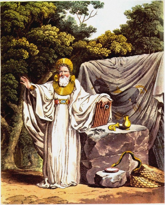 Arch-Druid in his full Judicial Costume (From "The Costume of the Original Inhabitants of the Britis a Charles Hamilton Smith