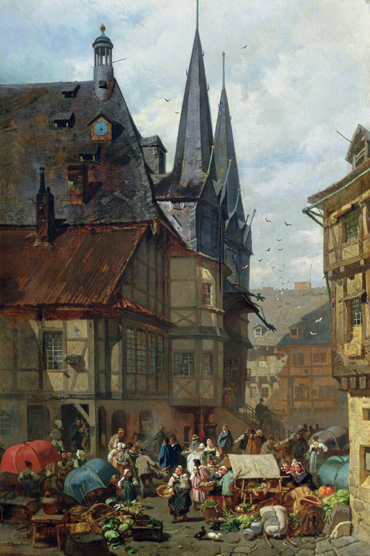 The Marketplace in Wernigerode a Charles Hoguet