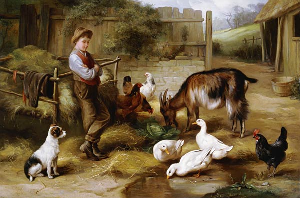 Junge auf einem Bauernhof a Charles Hunt