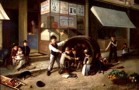 Mischief Outside the Grocer's Shop a Charles Hunt
