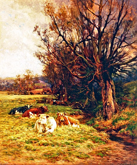 Cattle grazing a Charles James Adams