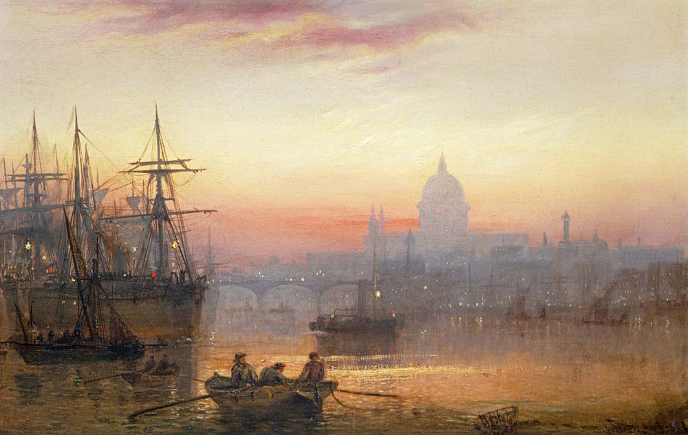 The Pool of London at Sundown a Charles John de Lacy
