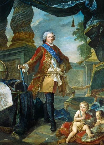Louis (1729-65) Dauphin of France with a Plan of the Siege of Tournai a Charles Joseph Natoire