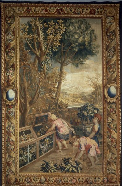 Boys as gardeners / Tapestry, C18 a Charles Le Brun