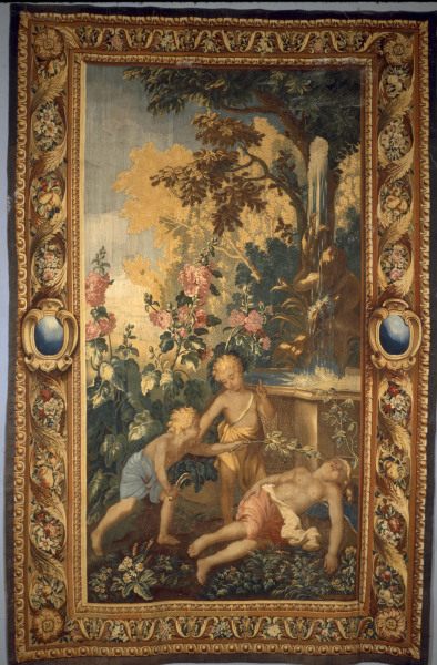 Boys in the garden / Tapestry C18 a Charles Le Brun