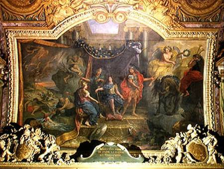 The Decision to Make War on the Dutch in 1671, Ceiling Painting from the Galerie des Glaces a Charles Le Brun