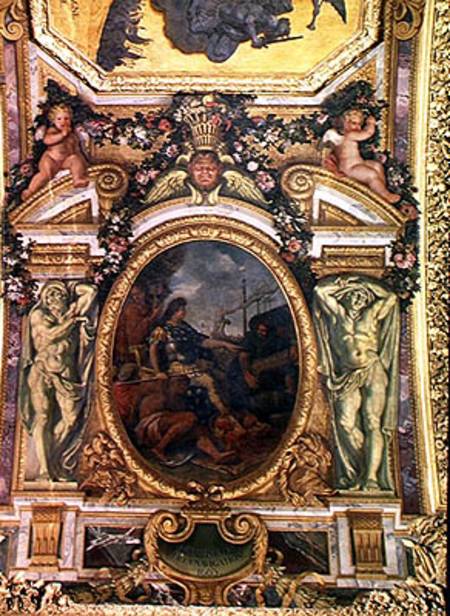 Re-establishment of Navigation Rights in 1663, Ceiling Painting from the Galerie des Glaces a Charles Le Brun