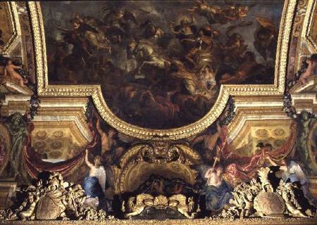 Passage on the Rhine in the Presence of the Enemies 1672, Ceiling Painting from the Galerie des Glac a Charles Le Brun