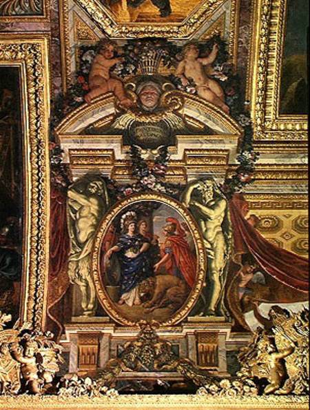 Spain Recognising the Pre-Eminence of France in 1662, Ceiling Painting from the Galerie des Glaces a Charles Le Brun
