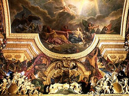 The Strategy of the Spanish Ruined by the Taking of Ghent, ceiling painting from the Galerie des Gla a Charles Le Brun