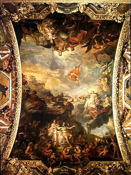 View of King Louis XIV (1638-1715) Governing Alone in 1661 and The Prosperous Neighbouring Powers of a Charles Le Brun