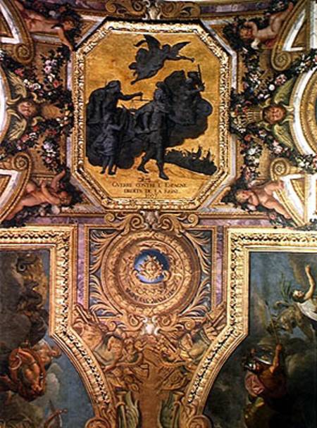 War for the Rights of the Queen in 1667, Ceiling Painting from the Galerie des Glaces a Charles Le Brun