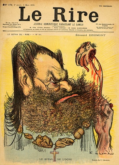 Caricature of Edouard Drumont, from the front cover of ''Le Rire'', 5th March 1898 a Charles Leandre