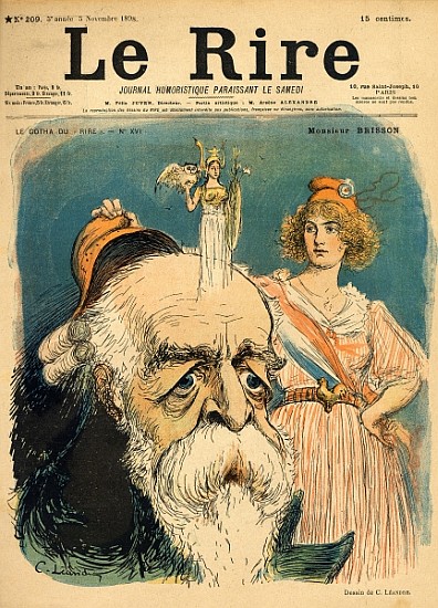 Caricature of Henri Brisson, from the front cover of ''Le Rire'', 5th November 1898 a Charles Leandre
