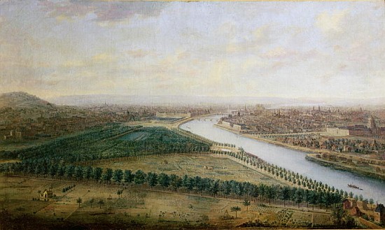 Paris, view from above the Champs-Elysees, c.1740 a Charles Leopold Grevenbroeck