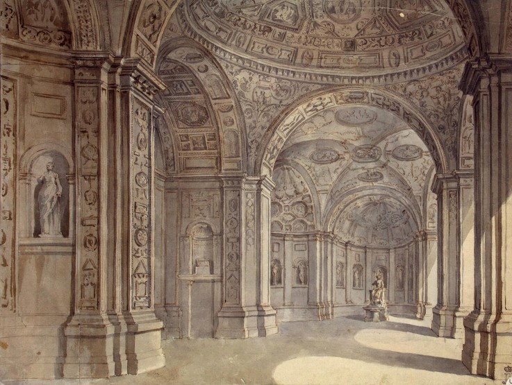 Interior of the Villa Madama in Rome a Charles Louis Clerisseau