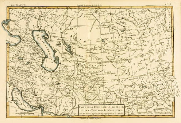 Persia, Georgia and Independant Tartary, from 'Atlas de Toutes les Parties Connues du Globe Terrestr a Charles Marie Rigobert Bonne
