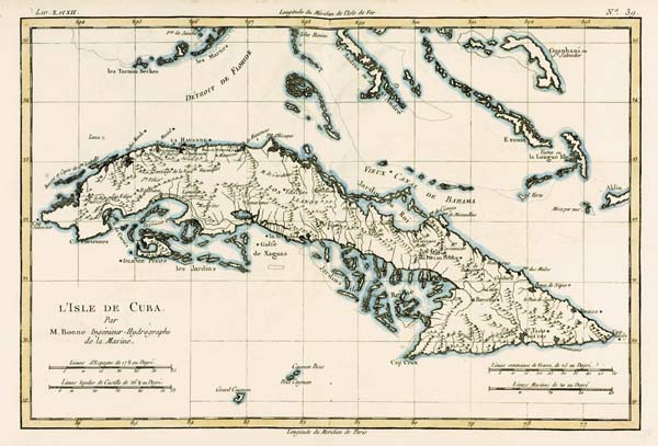 Cuba, from 'Atlas de Toutes les Parties Connues du Globe Terrestre' by Guillaume Raynal (1713-96) pu a Charles Marie Rigobert Bonne