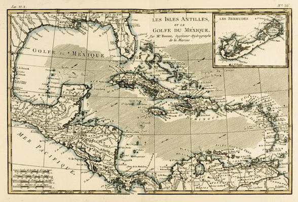 The Antilles and the Gulf of Mexico, from 'Atlas de Toutes les Parties Connues du Globe Terrestre' b a Charles Marie Rigobert Bonne