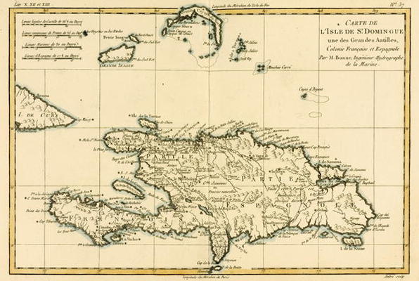 The French and Spanish Colony of the Island of St Dominic of the Greater Antilles, from 'Atlas de To a Charles Marie Rigobert Bonne