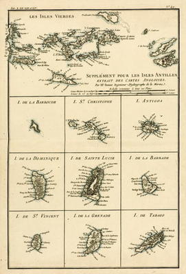 The Virgin Islands, from 'Atlas de Toutes les Parties Connues du Globe Terrestre' by Guillaume Rayna a Charles Marie Rigobert Bonne