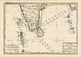Southern India and Ceylon, from 'Atlas de Toutes les Parties Connues du Globe Terrestre' by Guillaum