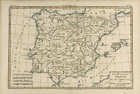 Spain and Portugal, from 'Atlas de Toutes les Parties Connues du Globe Terrestre' by Guillaume Rayna