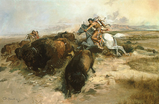 Caccia al buffalo a Charles Marion Russell