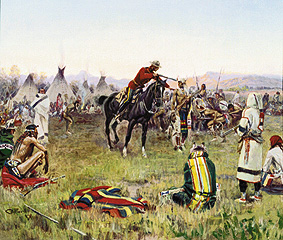 Confrontation with Indians (Single Handed) a Charles Marion Russell