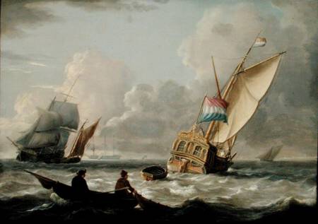 A Dutch Admiralty Yacht and other Shipping a Charles Martin Powell