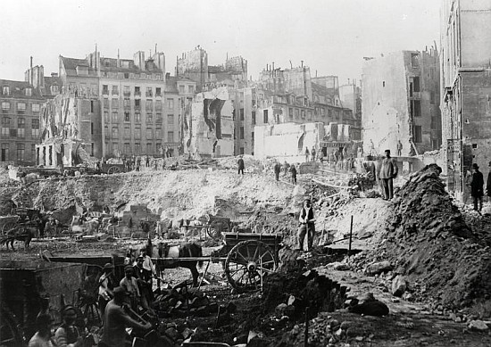 Building of Avenue de l''Opera, building site of the mound of Moulins near passage Moliere, Paris, 1 a Charles Marville