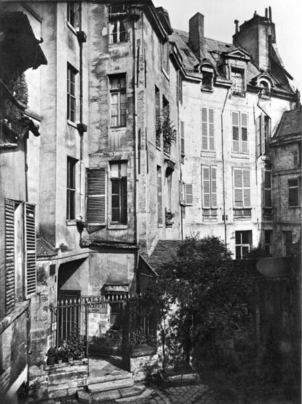 Rohan courtyard, Paris, 1858-78 (b/w photo)  a Charles Marville