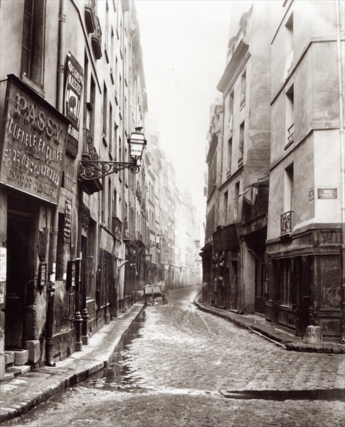 Rue Aumaire, from the Rue Volta, Paris, 1858-78 (b/w photo)  a Charles Marville