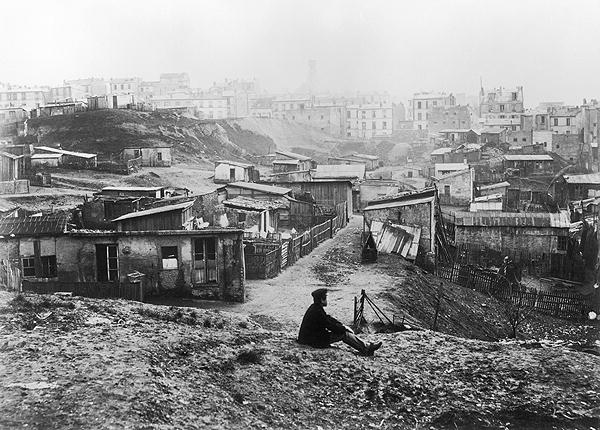 Rue Champlain, a group of huts, 1858-78 (b/w photo)  a Charles Marville