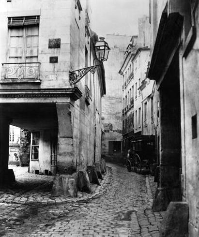Rue Chanoinesse, from rue des Chantres, Paris, 1858-78 (b/w photo)  a Charles Marville