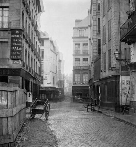 Rue des Bourdonnais (from rue de la Poterie) Paris 1858-78 (b/w photo)  a Charles Marville