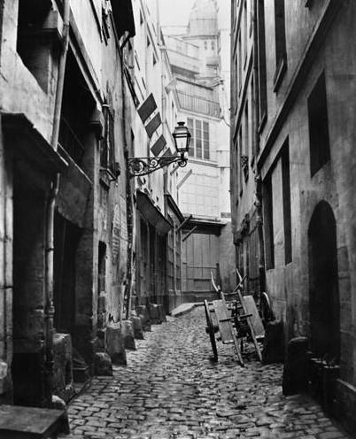 Rue du Haut Moulin, from rue de Glatigny, Paris, 1858-78 (b/w photo)  a Charles Marville