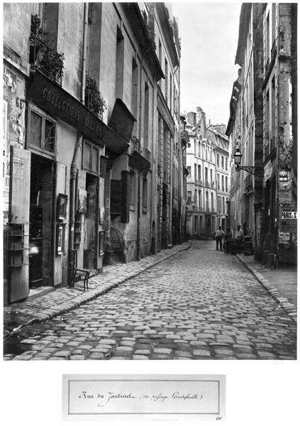Rue du Jardinet, from passage Hautefeuille, Paris, 1858-78 (b/w photo)  a Charles Marville