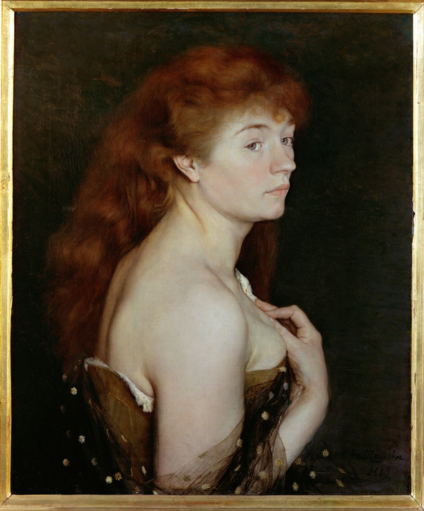 Portrait de jeune femme rousse a Charles Maurin