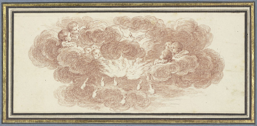Der Heilige Geist, von Engeln umgeben a Charles-Nicolas Cochin d. J.