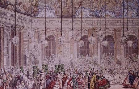 The Masked Ball at the Galerie des Glaces on the Occasion of the Marriage of the Dauphin to Marie-Th a Charles Nicolas II Cochin