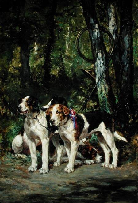A Pack of Hounds (panel) a Charles Oliver de Penne