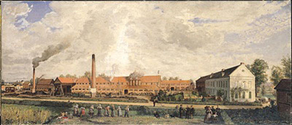 View of a Sugar Factory (oil on canvas) a Charles Paul Etienne Desavary