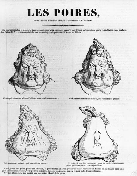 Les Poires, caricature of King Louis-Philippe (1773-1850) from ''Le Charivari'' a Charles Philipon