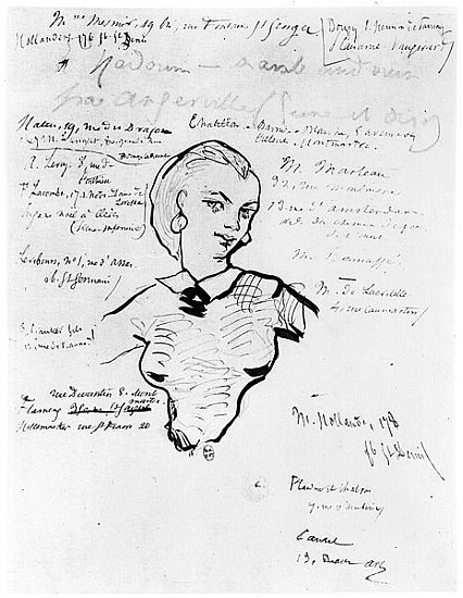 Ritratto di Jeanne Duval (e appunti Auguste Poulet-Malassis) a Charles Pierre Baudelaire