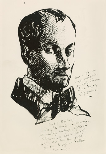 Self Portrait (pen & ink on paper) a Charles Pierre Baudelaire