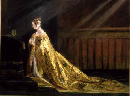 Queen Victoria in Her Coronation Robe a Charles Robert Leslie